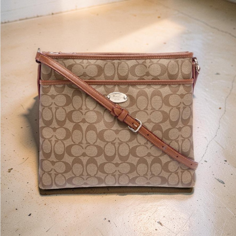 Coach Signature File Crossbody Bag with Logo C Monogram Design